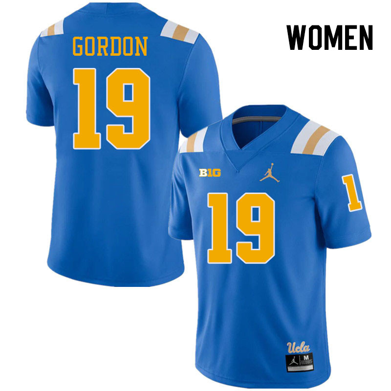 Women #19 Karson Gordon UCLA Bruins College Football Jerseys Stitched-Royal